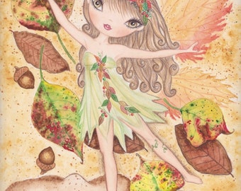 Fairy Art Print. Woodland Fairy watercolor. Fairy painting. Fairy illustration. Girls room decor. Fantasy art. Nursery decor.Fairy wall art