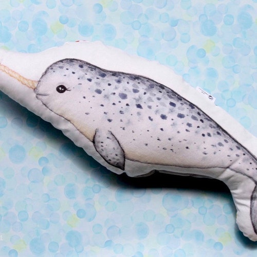 Narwhal Pillow Plush. Under the Sea Ocean Nursery. Stuffed Etsy UK