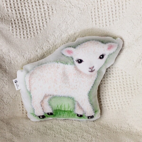 Lamb Baby Pillow- Ecru