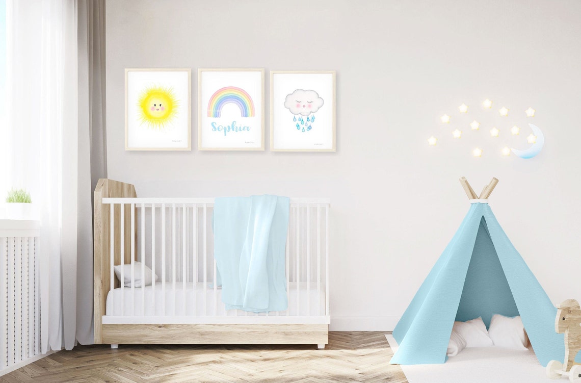 Sun Art Print. Nursery Wall Art. Sky Nursery Decor. Boy Girl - Etsy