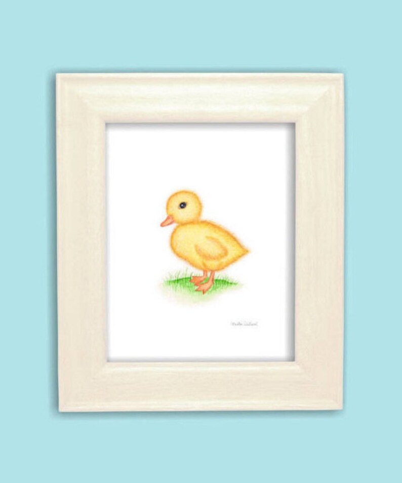 Baby animal print. Farm nursery art. Duck nursery decor. Baby Duck illustration. Duck watercolor painting. Baby shower gift. Kids room decor image 4