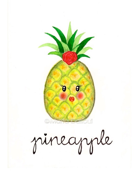 Premium Vector | Hand drawn vector illustration color children cute  pineapple wearing sunglasses clipart