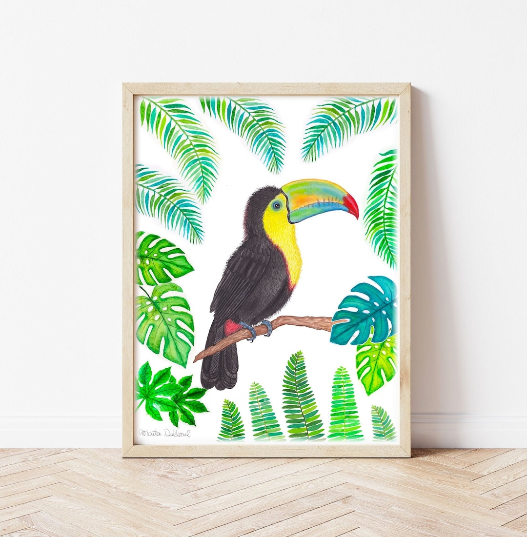 Toucan Painting Art Print Tropical Bird Wall Art Decor Toucan Toucan Painting Art Print Tropical Bird Wall Art Decor Toucan