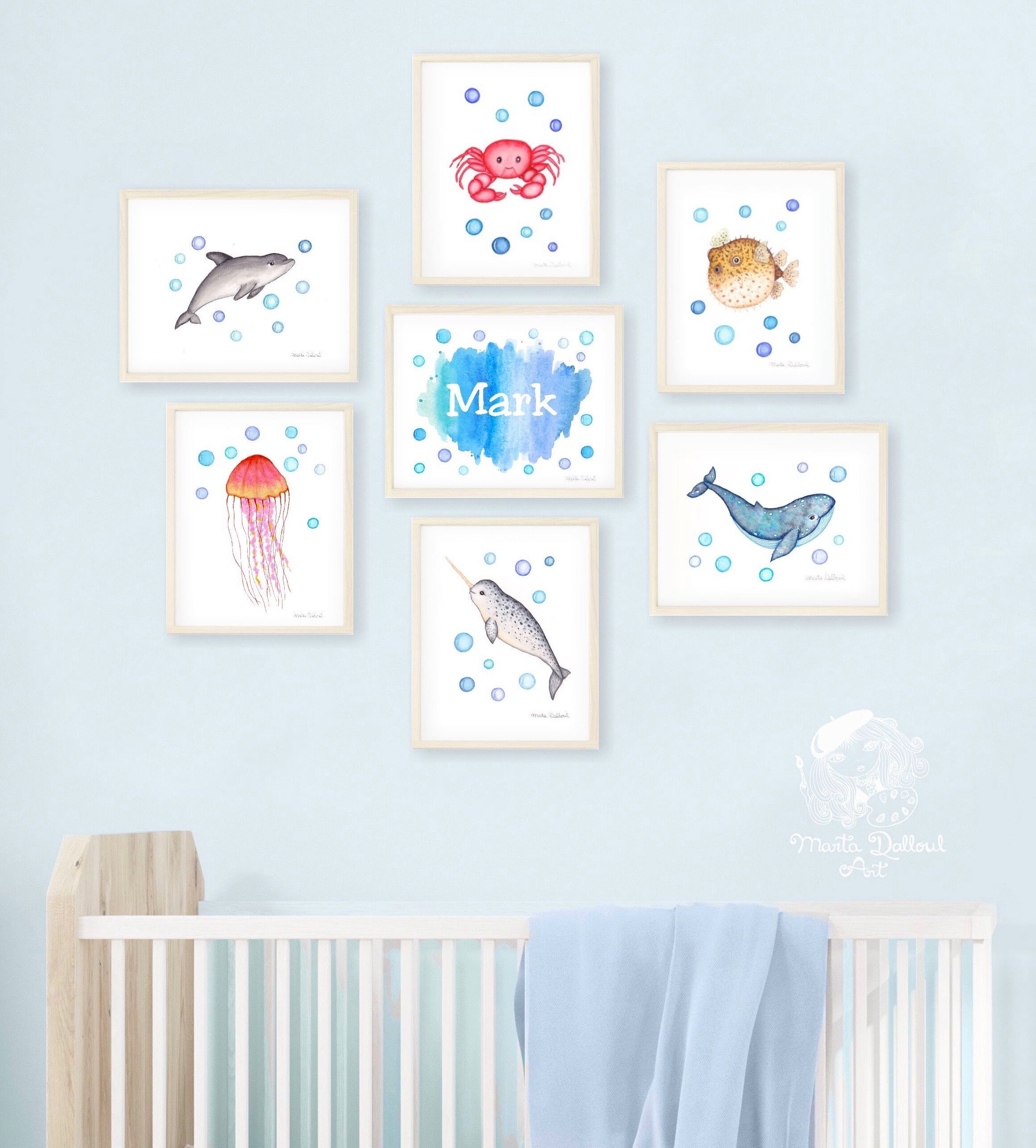 Under the Sea Nursery Art Set. Ocean Nursery Wall Art. Fish Etsy