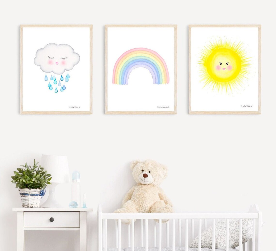 Sun Art Print. Nursery Wall Art. Sky Nursery Decor. Boy Girl - Etsy