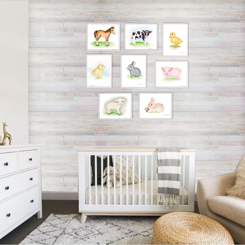 Baby animal print. Farm nursery art. Duck nursery decor. Baby Duck illustration. Duck watercolor painting. Baby shower gift. Kids room decor image 7