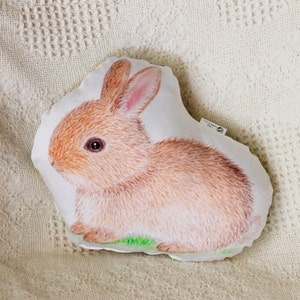 Animal pillow Bunny. Nursery pillow. Organic cotton. Baby rabbit plush toy. Bunny nursery decor. Kids gift. Farm stuffed animal. Baby gift.