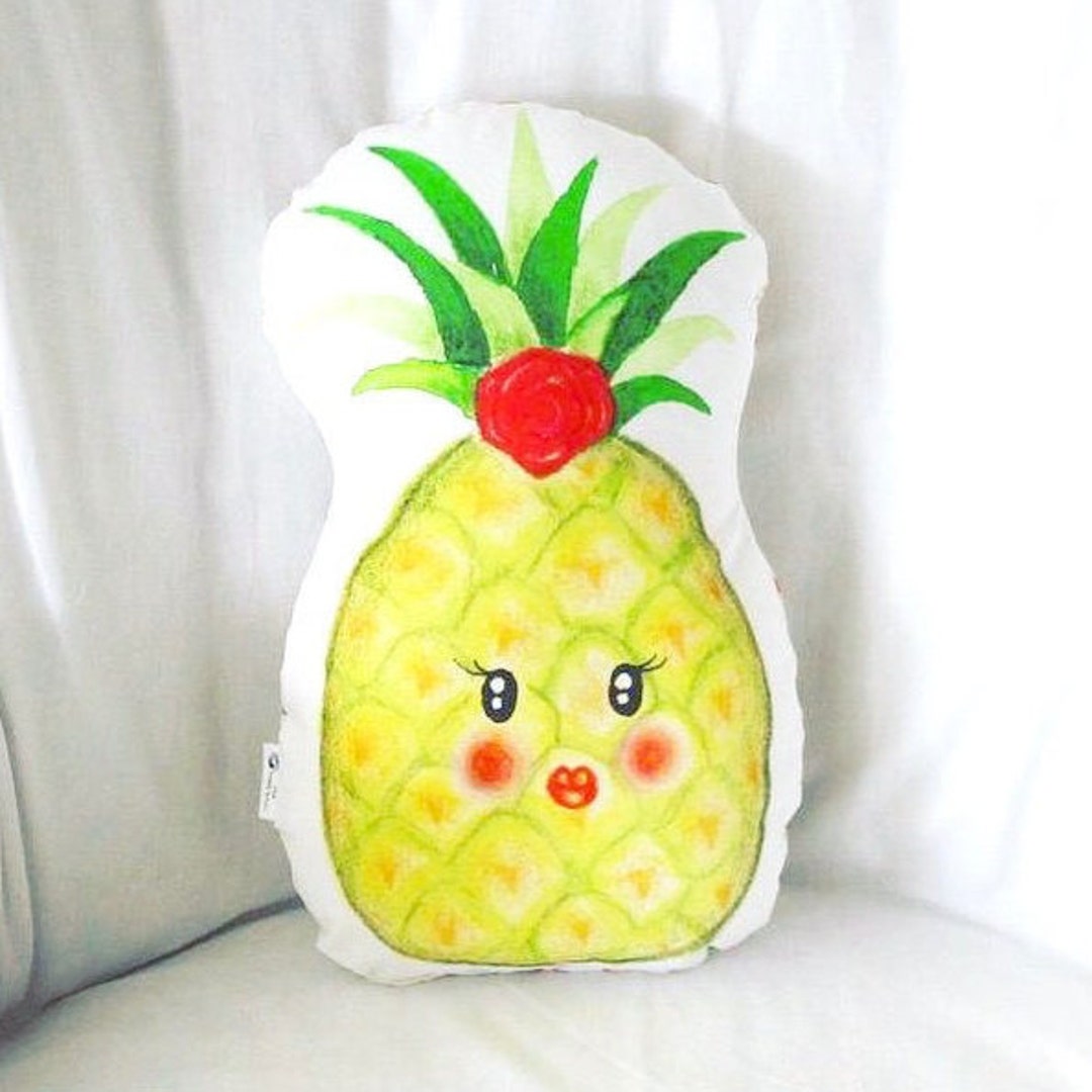 Pineapple Pillow. Pineapple Plush. Tropical Fruit Pillow. Etsy
