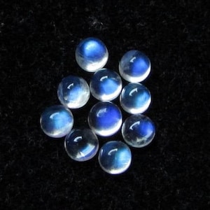 10 piece 5mm Rainbow Moonstone Cabochon Round, blue rainbow moonstone Round Cabochon Gemstone, blue flashy moonstone cabochon round gemstone