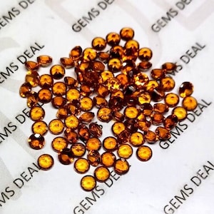 5 piece 4mm Hessonite Garnet Faceted Round Gemstone, Hessonite Garnet Round Faceted gemstone, Hessonite Garnet Faceted Round Loose Gemstone