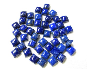 5 pieces 6mm 7mm 8mm Lapis Lazuli Cabochon Square have Lots of Gorgeous, beautiful Deep Blue Lapis Square Cabochon Gemstone