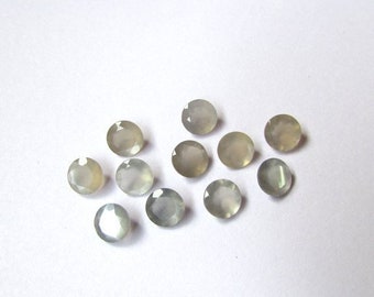 10 pieces 4mm Gray Moonstone Faceted Round Gemstone, Gray Moonstone Round Faceted Loose Gemstone, Gray Moonstone Faceted Round Gemstone