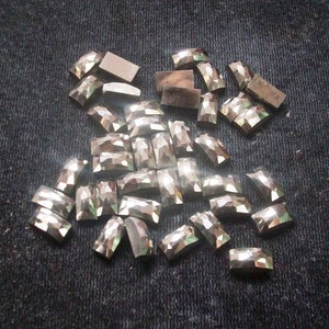 5x10mm Golden Pyrite Rosecut Rectangular Cabochon Faceted Gemstone, Pyrite Rectangular Rosecut Cabochon Gemstone