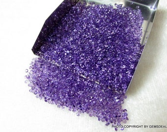Piedras preciosas redondas facetadas de amatista AAA de 2 mm - 25 piezas