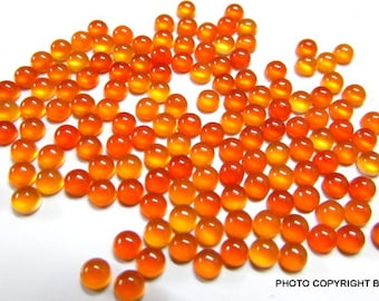 25 AAA Carnelian Cabochons: 1.5mm Round Orange Gemstones