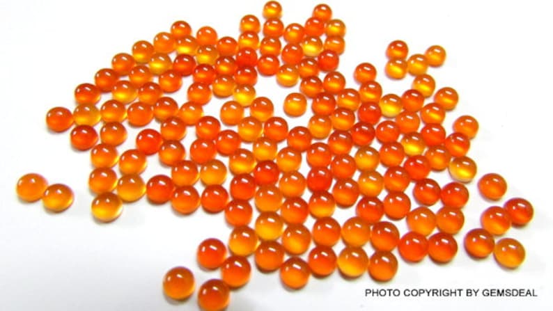 25 pieces 1.5mm Carnelian Cabochon Round Loose Gemstone, lots of gorgeous beautiful orange color, Carnelian Round Cabochon Loose Gemstone