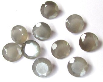 5 pieces 7mm Gray Moonstone Faceted Round Gemstone, Gray Moonstone Round Faceted Loose Gemstone, Gray Moonstone Faceted Round Gemstone