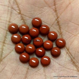 Red Jasper Cabochons: 5mm Round Gemstones, AAA Quality (10 Piece Lot