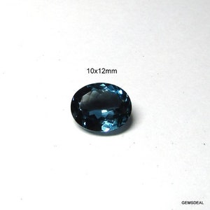 1 pieces 10x12mm London Blue Topaz Faceted Oval Gemstone, London blue topaz Oval Faceted gemstone, Blue Topaz Faceted Oval Loose Gemstone