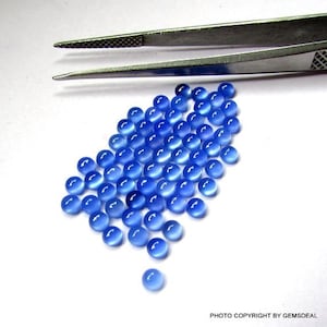 10 pieces 3mm deep blue chalcedony cabochon round loose gemstone, deep blue chalcedony round cabochon gemstone, Chalcedony Round Gemstone