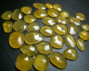 50 to 200 carat Yellow Chalcedony Rosecut Uneven Flat Gemstone, free size apprxo..(11x15mm to 15x20mm)