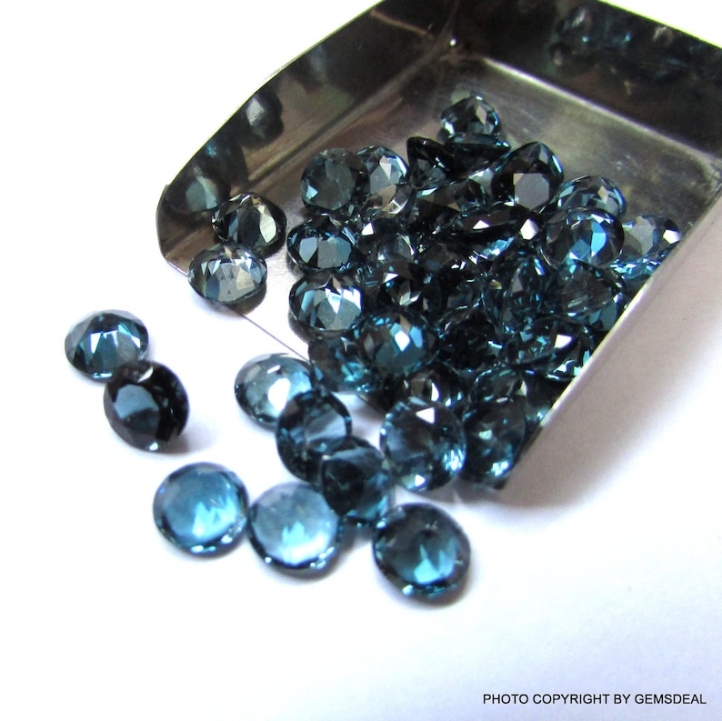10 pieces 6mm London Blue Topaz Faceted Round Loose Gemstone London Blue Topaz Faceted Gemstone London BLUE TOPAZ Round Faceted Gemstone