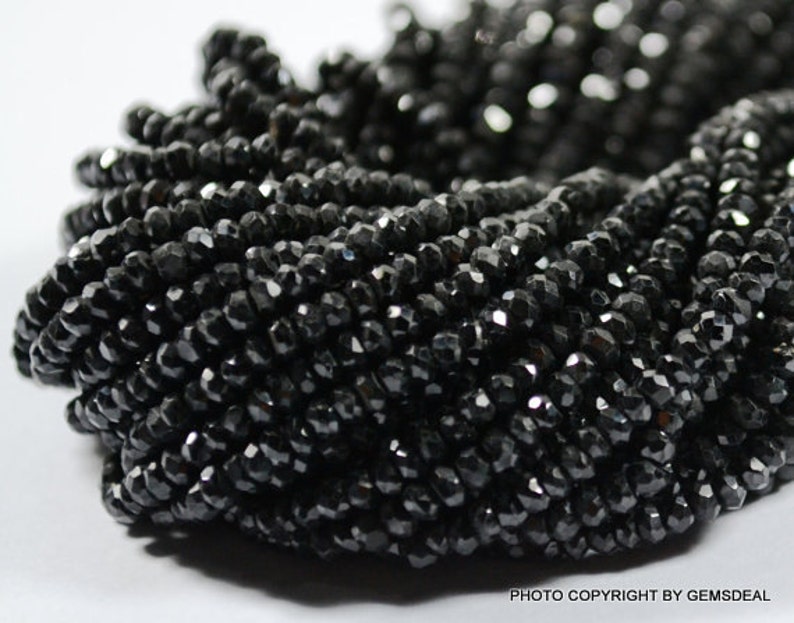 5to100 STRANDS 2-2.5 MM13/'/' NATUARL GEMSTONE BLACK SPINEL ROUND FACETED BEADS