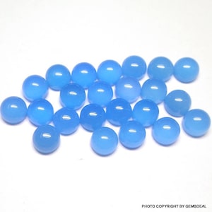 10 pieces 4mm blue chalcedony cabochon round loose gemstone, blue chalcedony round cabochon gemstone, Chalcedony Cabochon Round Gemstone