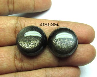 Black Moonstone Cabochon: AAA Grade Round Gemstone, 20mm