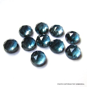 5mm London Blue TOPAZ Rosecut Round AAA Gemstone, London blue Topaz Round Rosecut Gemstone, Blue Topaz Rosecut Cabochon Flat Loose Gemstone