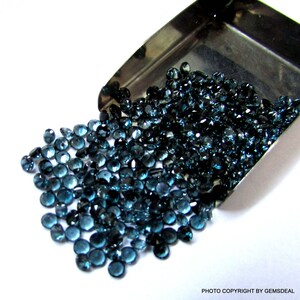 25 pieces 3mm London Blue Topaz Faceted Round Loose Gemstone, London BLUE TOPAZ Round Faceted Gemstone, London Blue Topaz Faceted Gemstone