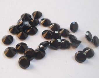 500 pieces 0.9mm or 1mm Black Spinel Faceted Round Gemstone, Black Spinel Round Faceted Loose Gemstone