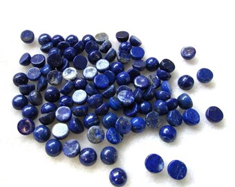 10 cabochon rotondi di lapislazzuli blu reale: pietre preziose sciolte da 2 mm