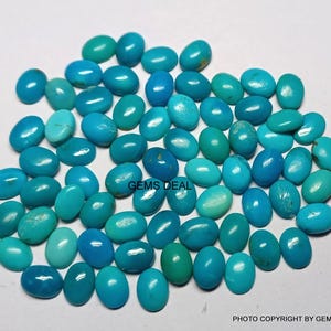 10 pieces 6x8mm Turquoise Cabochon Oval Gemstone,  NATURAL Arizona Turquoise Oval Cabochon Gemstone