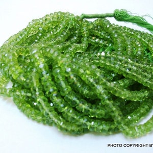 3.5mm Peridot Rondelle Faceted beads micro faceted 13 inch peridot beads rondelle Peridot Faceted Rondelles Faceted Peridot image 5