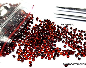 50 AAA Red Garnet Faceted Round Gemstones (1mm or 1.5mm)