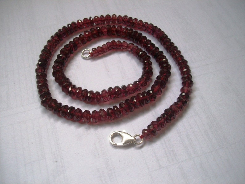 8mm Red GARNET RONDELLE Faceted Beads with silver hook Necklaces red garnet faceted rondelle red garnet beads faceted rondelle 6mm