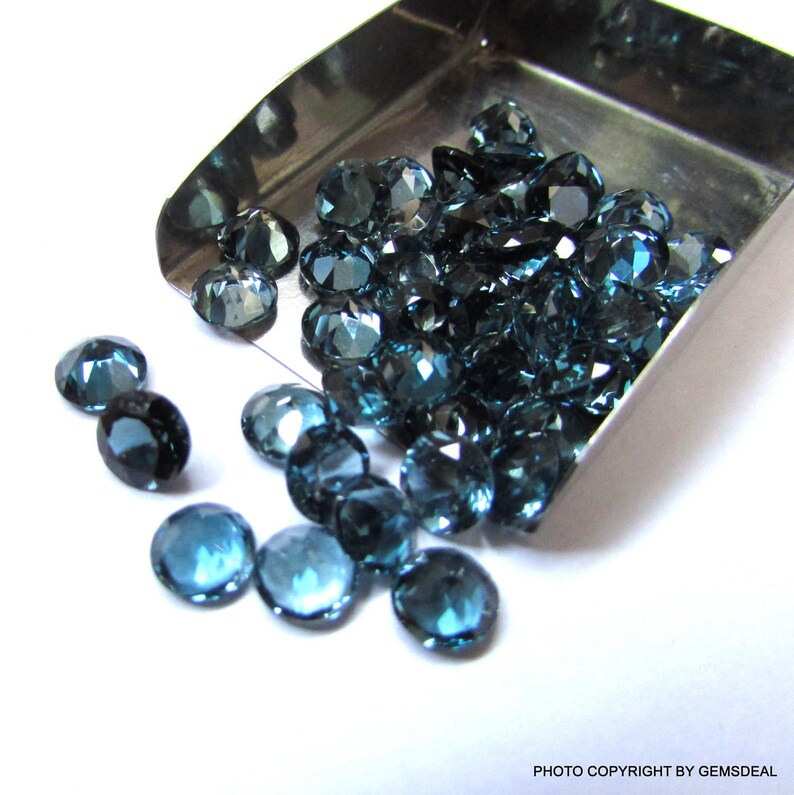 10 pieces 6mm London Blue Topaz Faceted Round Loose Gemstone London Blue Topaz Faceted Gemstone London BLUE TOPAZ Round Faceted Gemstone