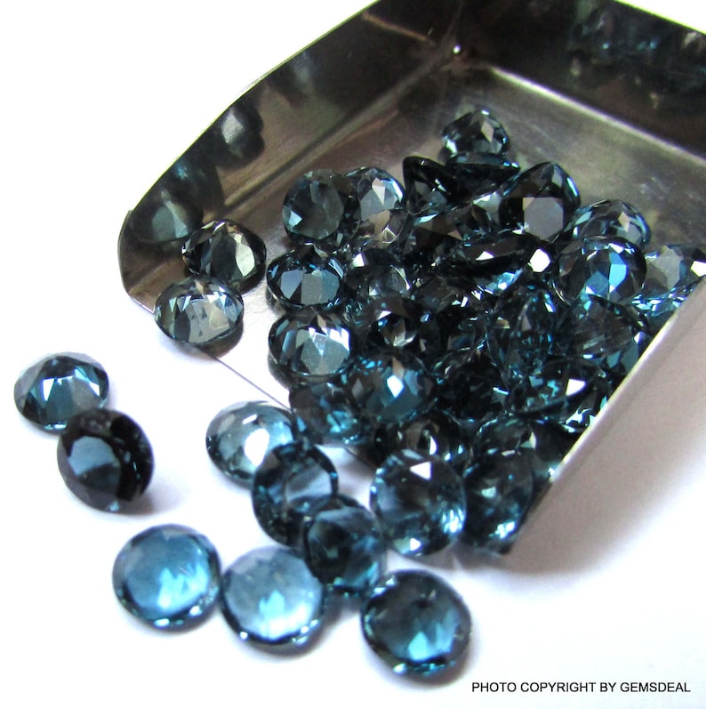 10 pieces 6mm London Blue Topaz Faceted Round Loose Gemstone London Blue Topaz Faceted Gemstone London BLUE TOPAZ Round Faceted Gemstone