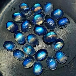 10 pieces 3x4mm To 5x7mm Rainbow Moonstone Cabochon Oval Gemstone, Rainbow Moonstone Oval Cabochon Gemstone Moonstone Cabochon Oval Gemstone