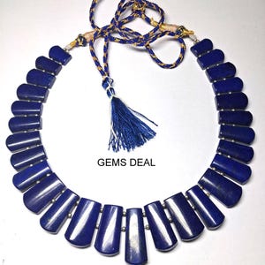 Lapis Collar Design Necklace, Lapis Lazuli Necklace fancy shape Beads gemstone, Lapis Lazuli Collar fancy shape Bead Superb Quality Gemstone