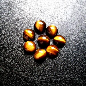 10 pieces 7mm Tiger Eye Cabochon Round Gemstone, Tiger Eye Round Cabochon Loose Gemstone, Tiger Eye Cabochon Round Loose Gemstone