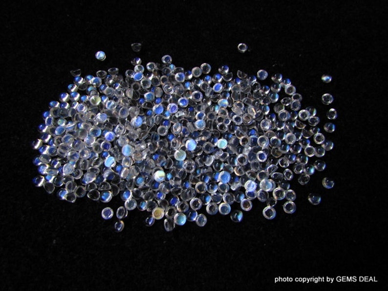 20 pieces 3mm Rainbow Moonstone Cabochon Round Gemstone, NATURAL Rainbow moonstone round AAA quality Cabochon gemstone, moonstone Cabochon image 5