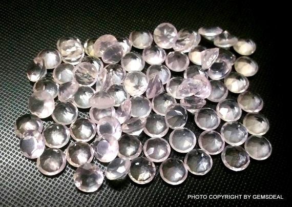 10 pieces 2.5mm Rose Quartz Faceted Round Gemstone Rose | Etsy