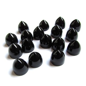 1 pieces 8x8mm Black Onyx Cabochon Bullet Shape gemstone, Black Onyx Bullet Cabochon Gemstone, Black Onyx bullet Shape Cabochon Gemstone