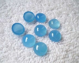 12mm Aqua Blue chalcedony Round cabochon gemstone, Blue Chalcedony Cabochon Round Gemstone, beautiful aqua blue color... AAA Qaulity