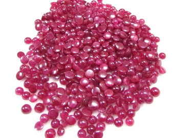 10 AAA Natural Ruby Cabochons: 4mm Round Loose Gemstones