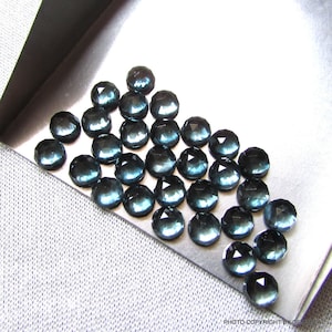 10 pieces 4mm London Blue TOPAZ Rosecut Round AAA quality top cut  gemstone..... London Blue Topaz Round Rosecut Cabochon Loose Gemstone