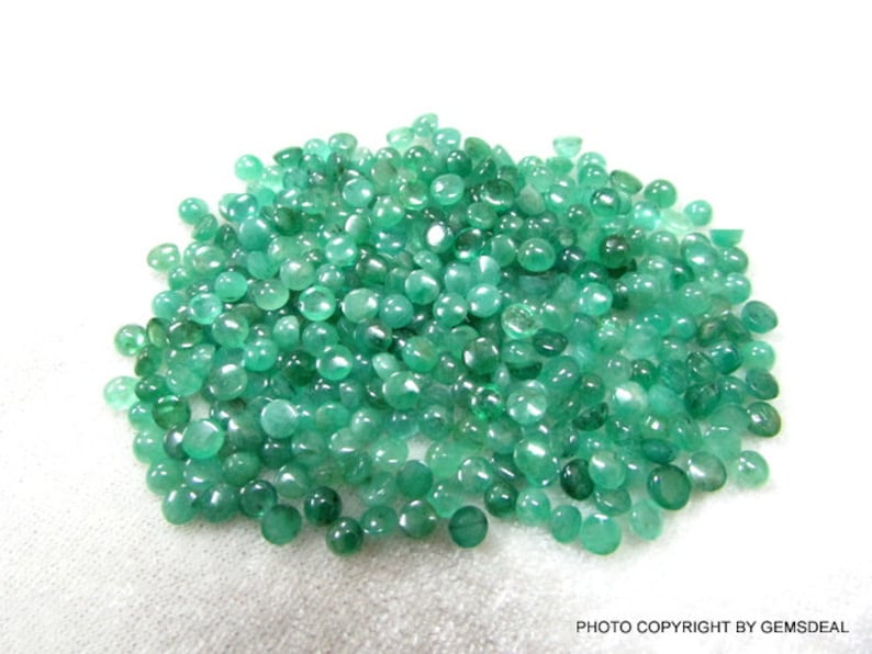 4mm Natural Emerald Cabochon: AA Quality Loose Gemstone image 2