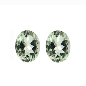 1 Stück oder 2 Stück 10x12mm grüner Amethyst facettierter ovaler loser Edelstein, mintgrüner Amethyst ovaler facettierter loser Edelstein